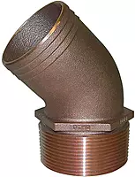 GROCO 2-1/2" NPT Bronze 45 Degree Pipe to 2-1/2" Hose