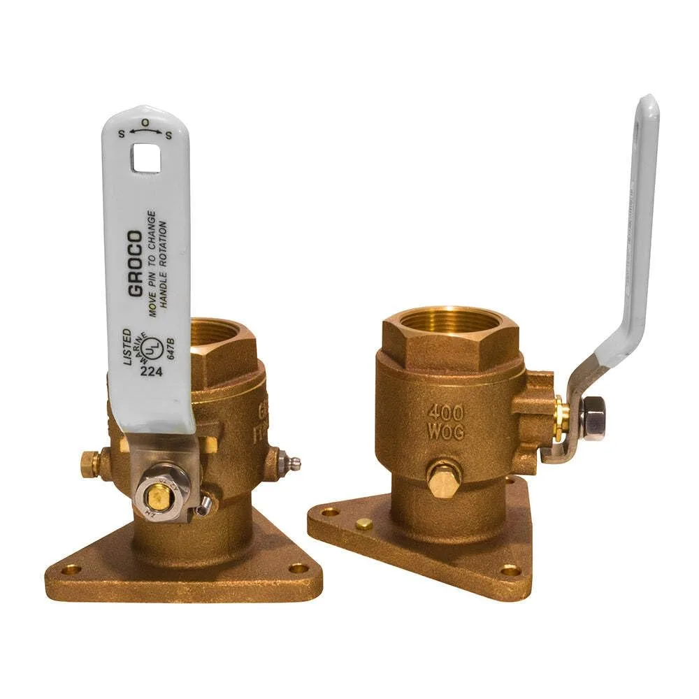 Groco FBV-2000 2" Bronze Tri-Flanged Ball Valve/Seacock