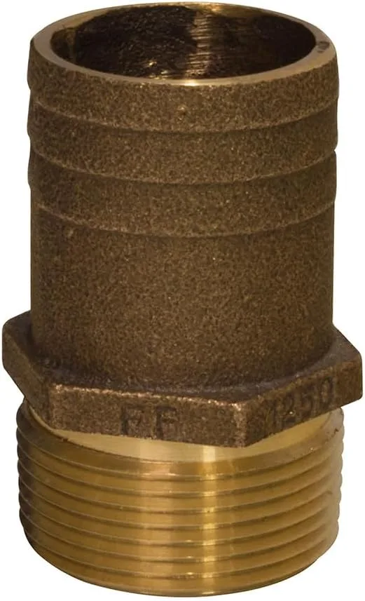 GROCO 2" NPT x 2-1/4" Bronze Full Flow Pipe to Hose Straight Fitting