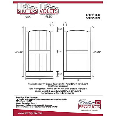 Prestige - 16" Reversible Flex Shutters (pairs)