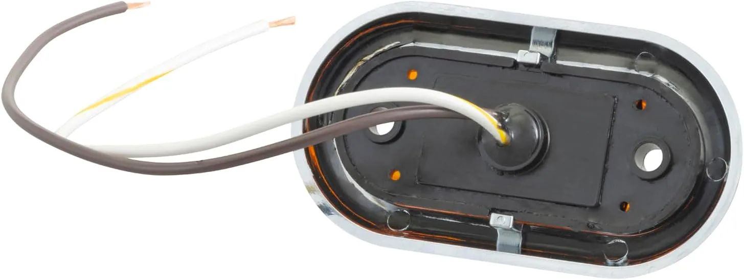 Grote 45003-5 Oval LED Clearance Marker Light - 2.5", Amber Lens with Chrome Bezel (Retail Packaging)