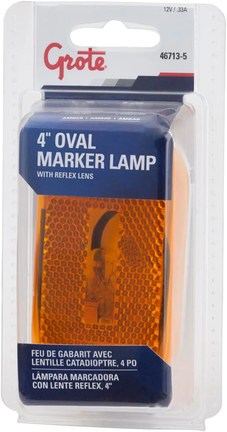 Grote 46713-5 Single-Bulb Oval Clearance Marker Light (Built-in Reflector)