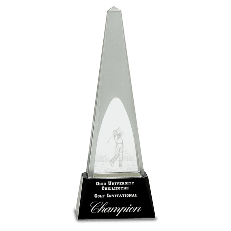 Crystal 3D Golf Spire Black Pedestal Base
