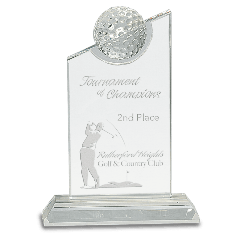 Crystal Golf Ball On Clear Base