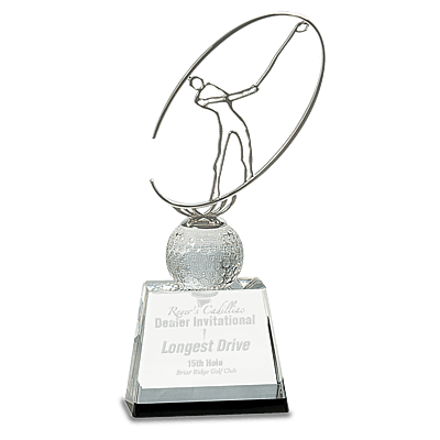 Crystal Golf Metal Oval Figure