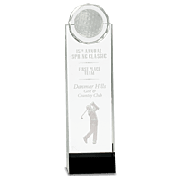 Crystal Standup With 3D Golfer