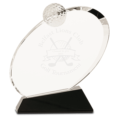 Oblong Crystal Golf Award