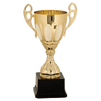 Gold Metal Ornate Cup Trophy on Plastic Base