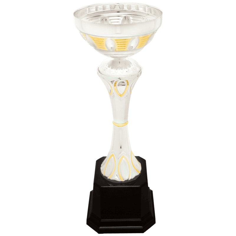 Silver-Gold Metal Ring Cup Trophy on Plastic Base