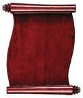 Rosewood Piano Finish Scroll Plaque