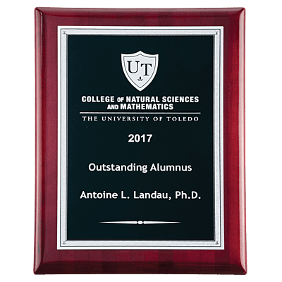 Textured  Florentine Border Plate/on a Rosewood Piano Finish Plaque