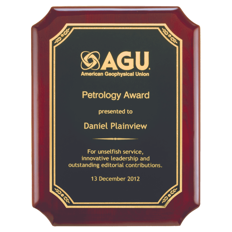 Leaf Design Florentine LaserFX Plate on Rosewood Piano Finish Plaque