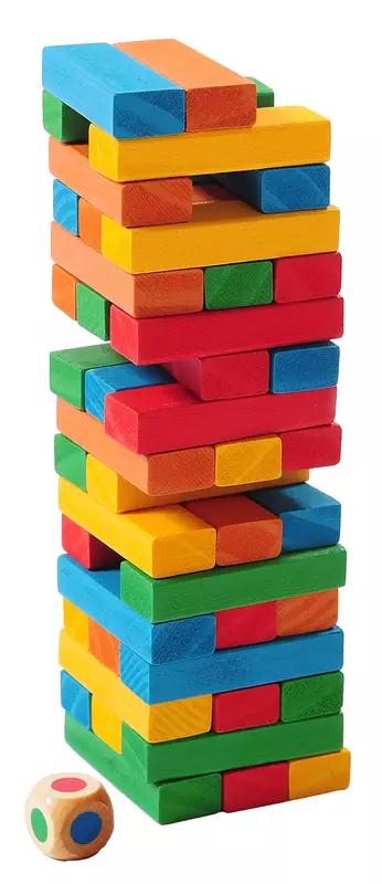 Outside Inside Backpack Portable Wood Block Travel Jenga Game Set