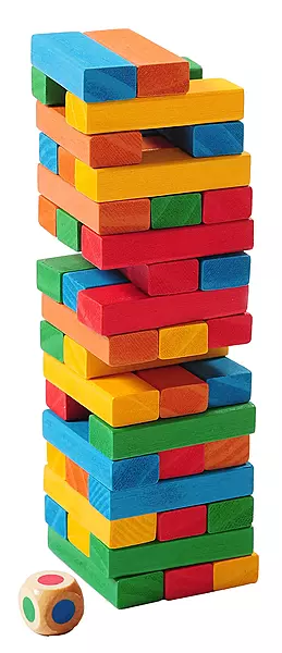 Outside Inside Backpack Portable Wood Block Travel Jenga Game Set