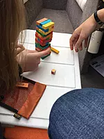 Outside Inside Backpack Portable Wood Block Travel Jenga Game Set