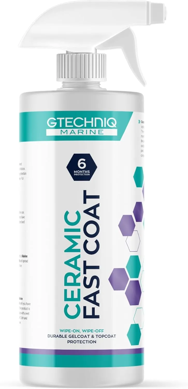 Gtechniq Ceramic Fast Coat - Marine Ceramic Coat - Spray-on, Wipe-Off Ceramic Sealant for Boats