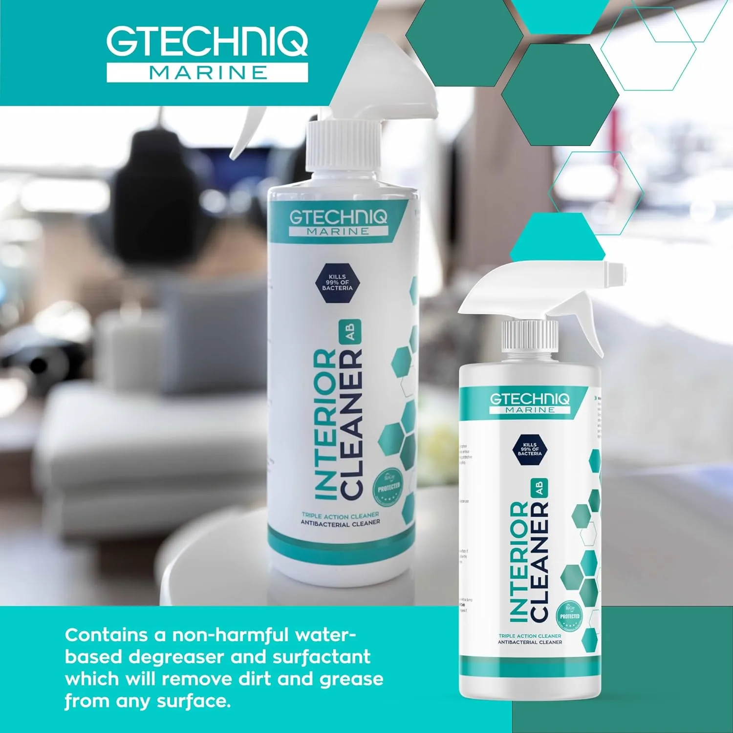 Gtechniq Marine Interior Cleaner for Hard and Soft Surfaces on Boat, Powerboat, Jet Ski and Yacht, Fabric Safe