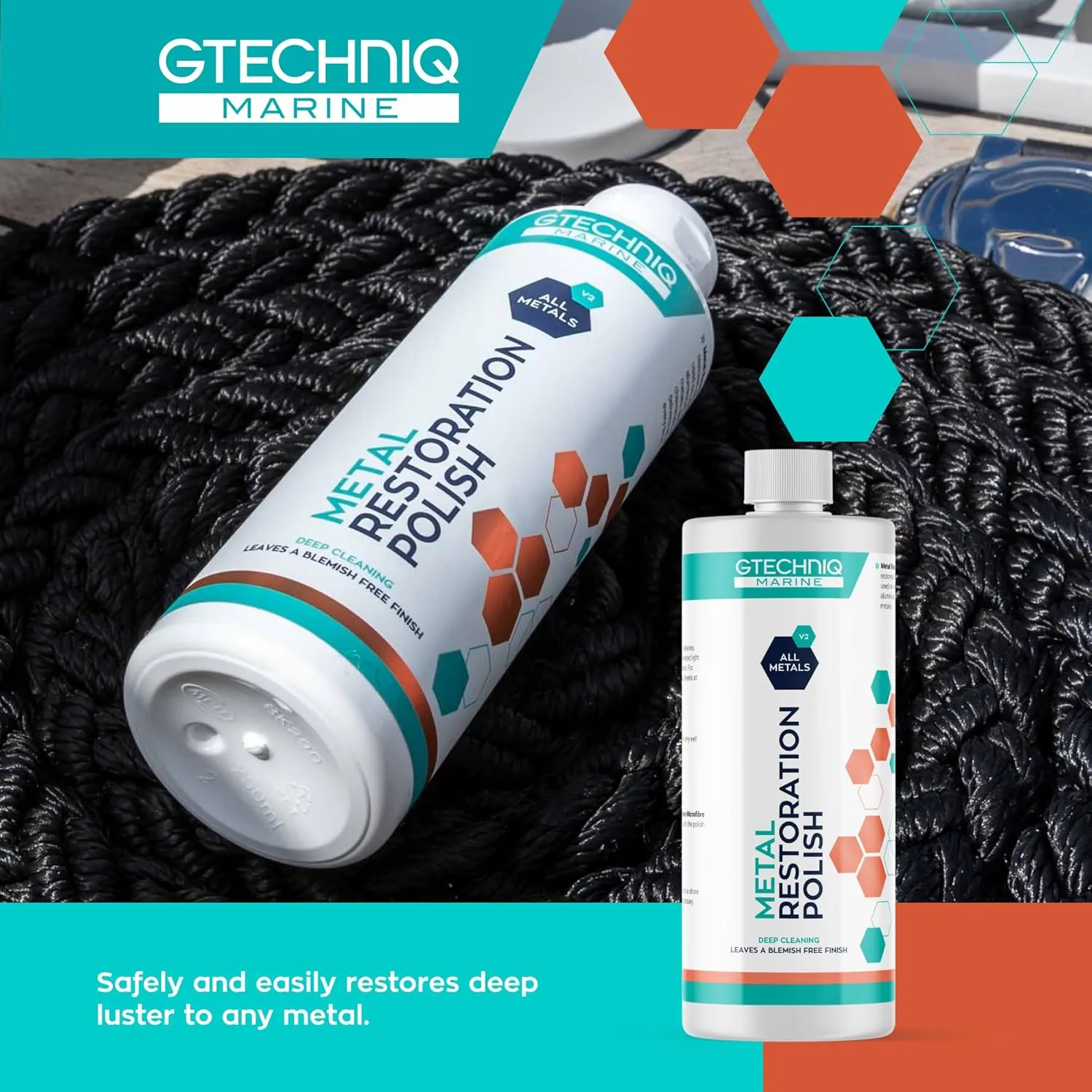 Gtechniq Metal Restoration Polish – Perfect for Boats, Yachts, Ships, Trawlers, Sailboats