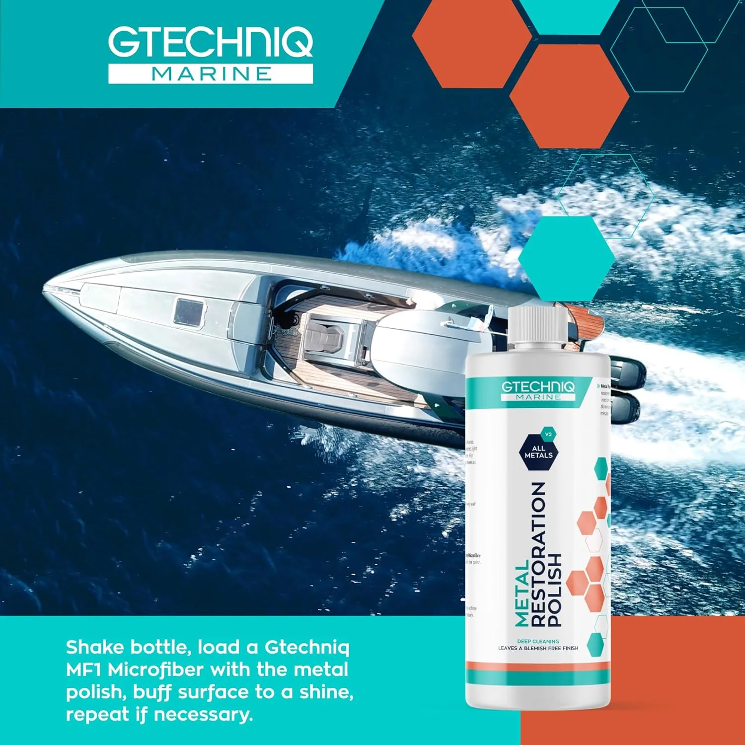 Gtechniq Metal Restoration Polish – Perfect for Boats, Yachts, Ships, Trawlers, Sailboats