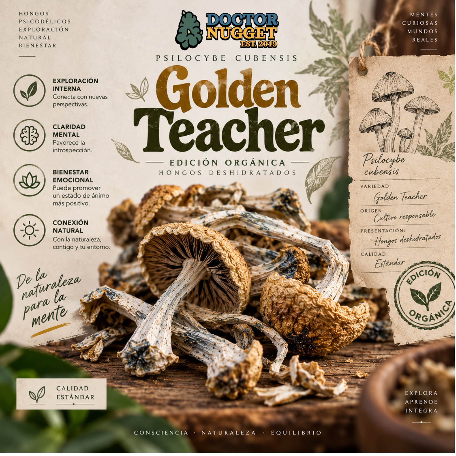 Golden Teacher Hongos Psilocibios Deshidratados