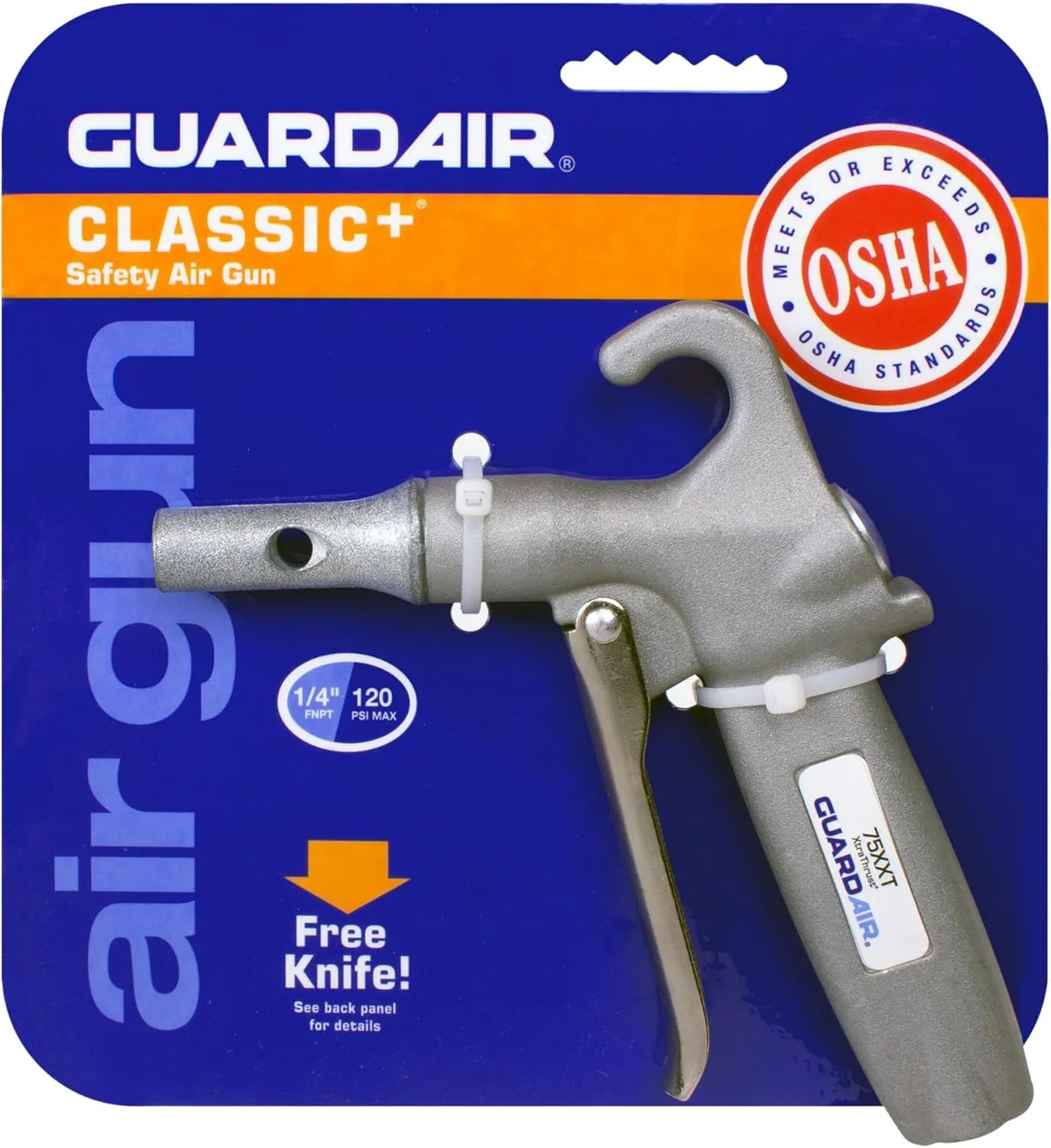 Guardair Xtra Thrust 75XXT Safety Air Blow Gun Venturi Alloy Nozzle with Aluminum Body