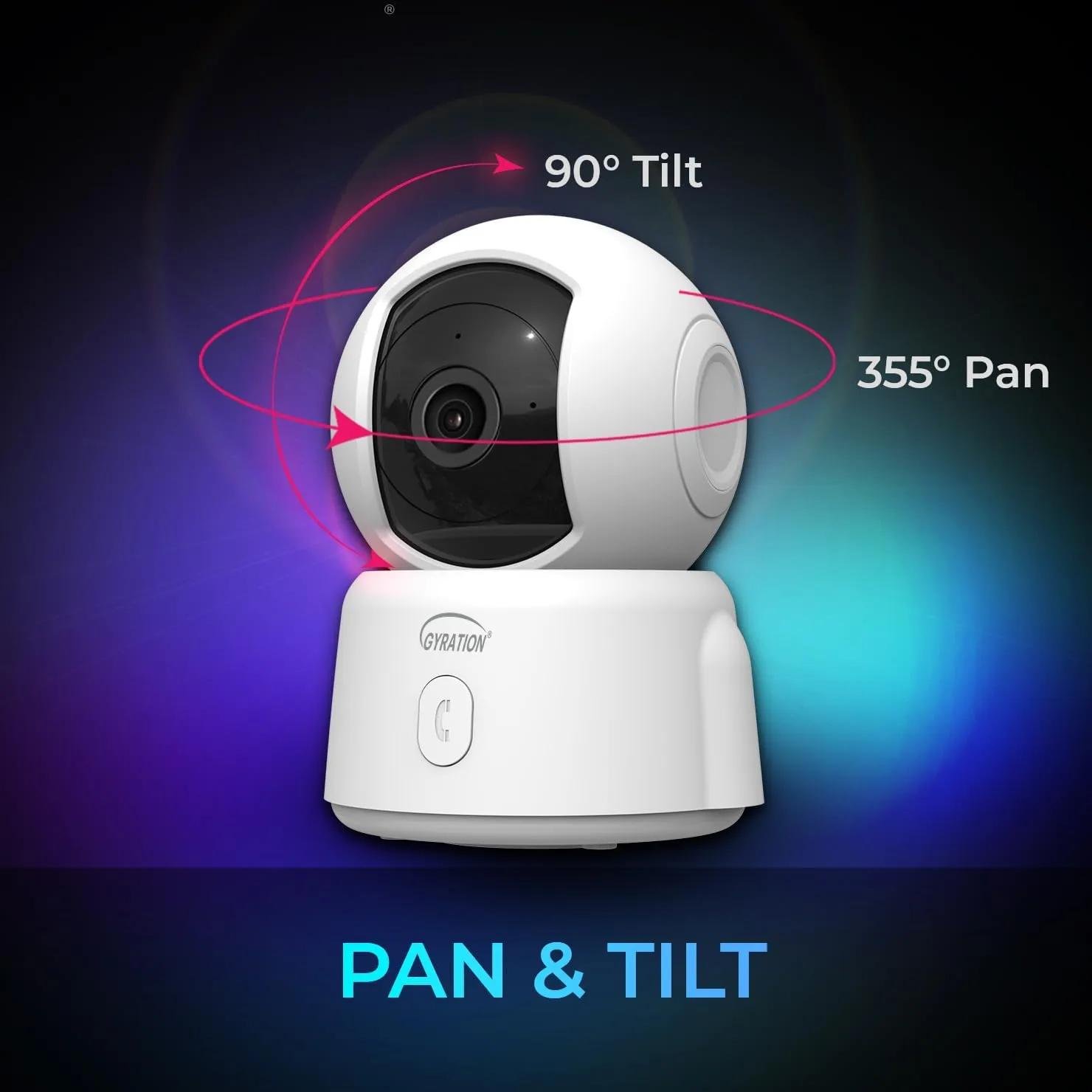 Gyration Cyberview 2000 2MP Smart WiFi Pan/Tilt Camera - White