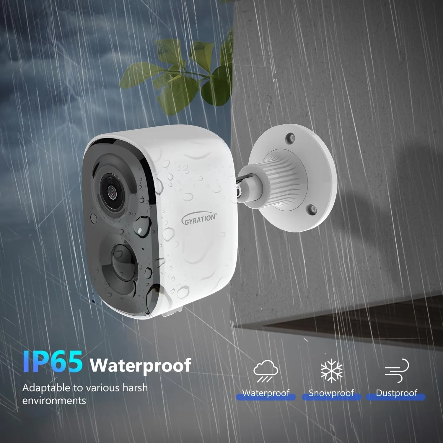 Gyration 1080P Wireless Security WiFi Cameras for Home Security, Wireless Outdoor with Motion Detection