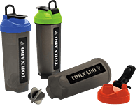 Tornado shaker with mixer ball