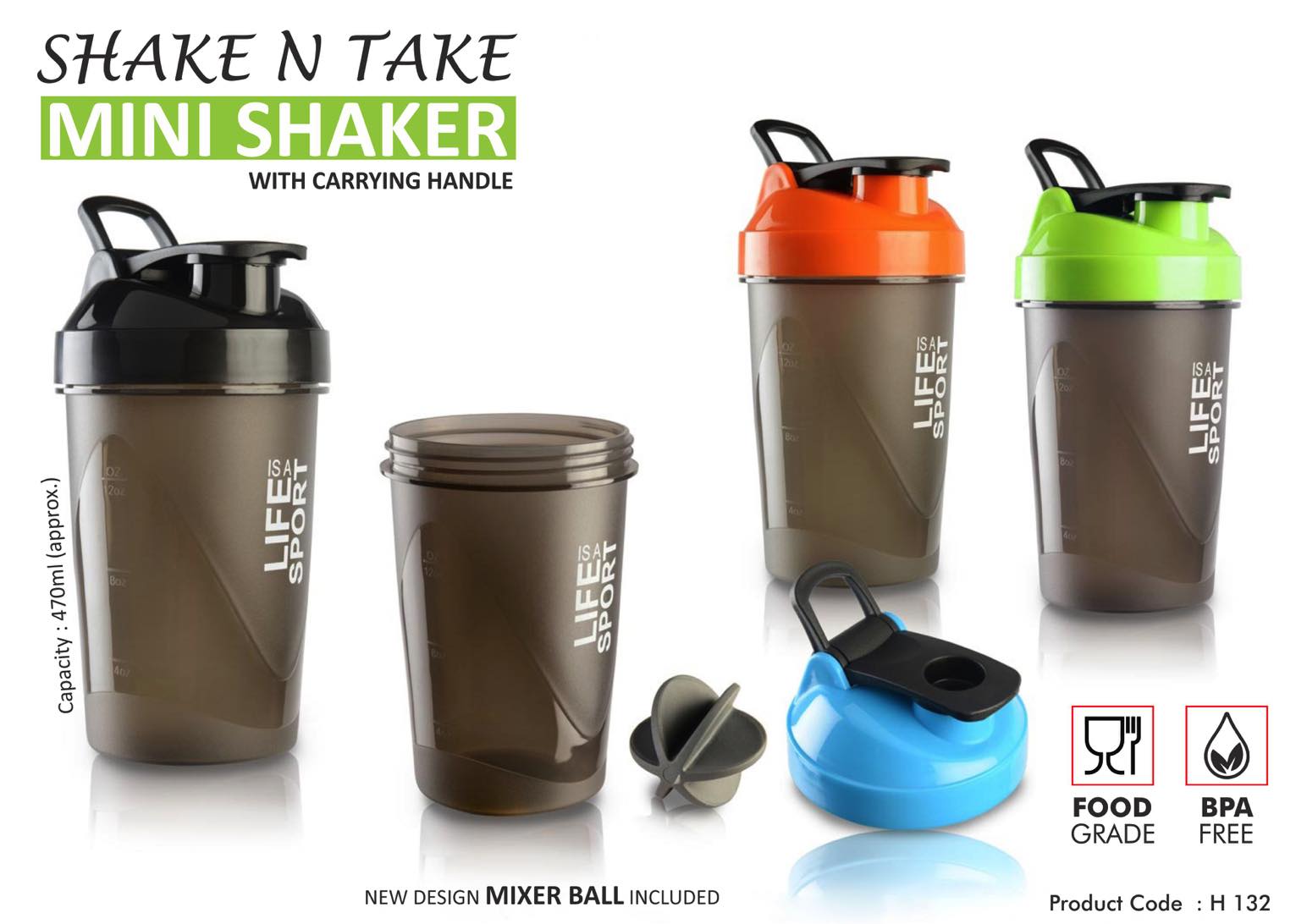 Shake n Take: Mini shaker with Handle