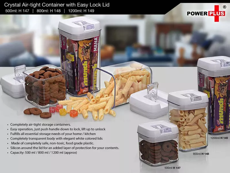 Crystal Air-tight Container with Easy Lock Lid