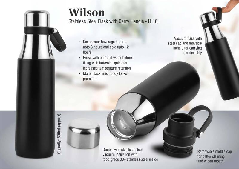 Wilson: Stainless steel flask with carry handle