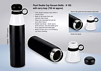 Pearl Double cap Vacuum bottle in metallic finish with carry loop