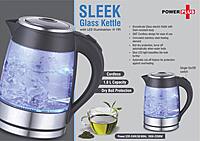 Sleek Glass kettle with LED illumination