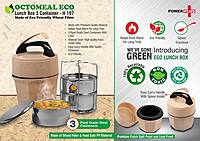Octomeal Eco: 3 Steel container lunch box with spoon | Made from Eco friendly material