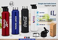 Straight steel single wall bottle Colored