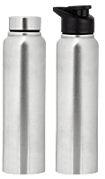 Straight steel single wall bottle Natural