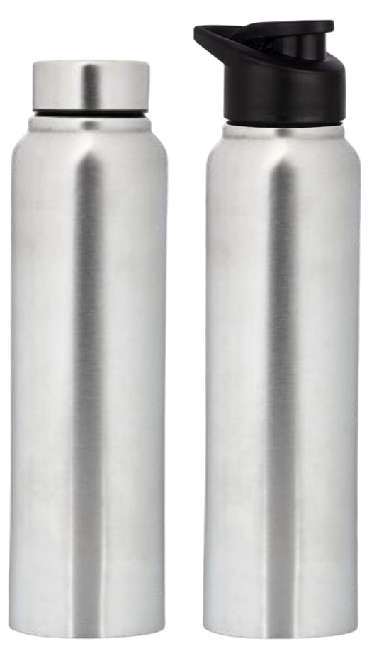 Straight steel single wall bottle Natural