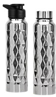 Prism steel single wall bottle Natural | Capacity 1L approx