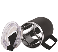 Oscar: Stainless Steel coffee mug with handle