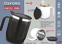 Oxford: Stainless Steel Double wall Coffee mug with Round handle