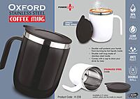 Oxford: Stainless Steel Double wall Coffee mug with Round handle