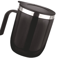 Oxford: Stainless Steel Double wall Coffee mug with Round handle