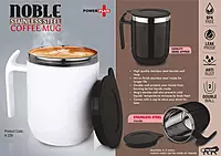 Noble: Stainless Steel Double wall Coffee mug with Pointy handle