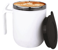 Noble: Stainless Steel Double wall Coffee mug with Pointy handle