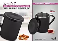 Shiny Steel Coffee mug with handle