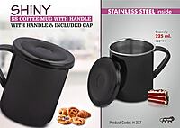 Shiny Steel Coffee mug with handle