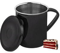 Shiny Steel Coffee mug with handle