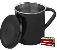 Shiny Steel Coffee mug with handle