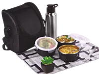 PIK-KIT: All in 1 Lunch box with 3 Microwaveable Steel containers
