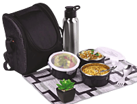 PIK-KIT: All in 1 Lunch box with 3 Microwaveable Steel containers